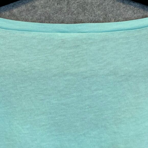 ANN TAYLOR Top Women's Large Blue Blouse Crew Neck Short Sleeve Geometric NWOT - Picture 10 of 11